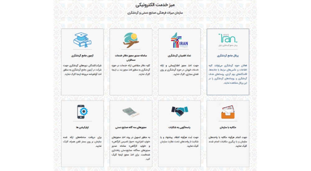 میز خدمت الکترونیک چارگون در سازمان میراث فرهنگی و گردشگری
