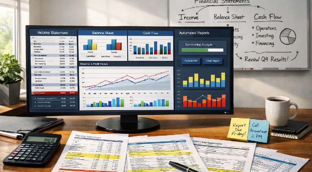 تهیه گزارش و صورت‌های مالی