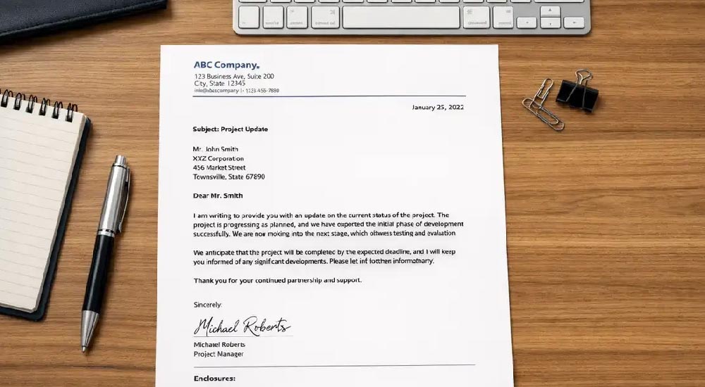 اجزای تشکیل‌دهنده یک نامه اداری استاندارد